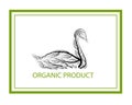 Ecological product concept, goose like tree on white background, green eco product idea, eco production,