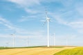 Ecological production of electricity using a wind farm. Royalty Free Stock Photo