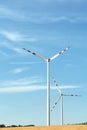 Ecological production of electricity using a wind farm. Royalty Free Stock Photo