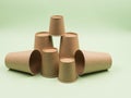The ecological pyramid of paper cups Royalty Free Stock Photo