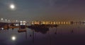 Oyster pit in Ostend . Belgium at night