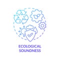 Ecological soundness blue gradient concept icon