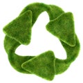 Ecological sustainability: green grass recycling symbol Royalty Free Stock Photo