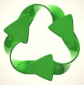 Ecological sustainability: green recycling symbol Royalty Free Stock Photo