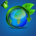 Ecological theme background with globe