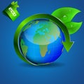 Ecological theme background with globe Royalty Free Stock Photo