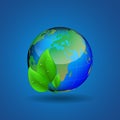 Ecological theme background with globe