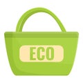 Ecologist bag icon, cartoon style