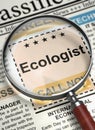 Ecologist Hiring Now. 3D.