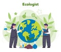 Ecologist taking care of Earth and nature concept. Scientist taking