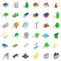 Ecologization icons set, isometric style