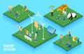 Ecolog Activism Isometric Concept