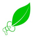 Ecology activist concept with megaphone and leaf