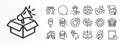 Ecology app, Inspect and Cursor line icons for web app. Pictogram icon. Glare of light icons. Vector