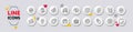 Ecology app, Inspect and Cursor line icons. For web app, printing. White buttons 3d icons. Vector