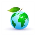 Ecology. Apple and the planet Earth Royalty Free Stock Photo