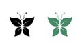 Ecology Beauty Plant Butterfly. Natural Environment Beautiful Plant Symbol. Leaf in Butterfly Shape Green Silhouette