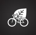 Ecology bicycle icon on black background for graphic and web design, Modern simple vector sign. Internet concept. Trendy symbol Royalty Free Stock Photo