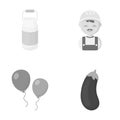 Ecology, building, business and other web icon in monochrome style.eggplant, vegetables, vitamins, icons in set