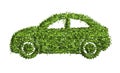 Ecology car design concept from many green leaf