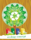 Ecology card design, segregation of garbage Royalty Free Stock Photo