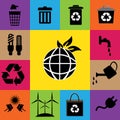 Ecology colorful icons