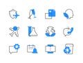 Ecology and communication color line icons set