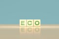 ecology concept banner - Wooden block cube word ECO