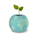 Ecology concept. Earth Day, World environmen day, Save the Earth or Green day. Vector background with sprout in a flower