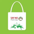 Ecology concept,eco-friendly fabric bag ideas.Vector illustration