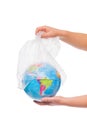 Ecology concept freeing earth from plastic Royalty Free Stock Photo