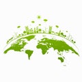 Ecology concept with green city on earth Royalty Free Stock Photo