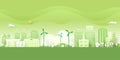 Ecology concept with green eco city background.Environment conservation resource sustainable.Vector illustration Royalty Free Stock Photo