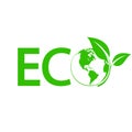 Ecology concept. Green leaf. Pollution problem. Environmental protection. Save the world. Zero waste. Vector illustration. EPS 10 Royalty Free Stock Photo