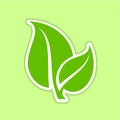 Ecology concept icon with green leaves.