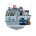 Ecology Concept - industry factory. Flat style Royalty Free Stock Photo