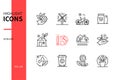 Ecology concept - line design style icons set Royalty Free Stock Photo