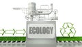 Ecology concept with recycle symbol and arrow