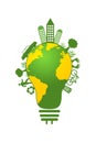 Ecology concept save earth illustration bulb idea