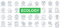 Ecology concept simple line icons set. Pack outline pictograms Royalty Free Stock Photo