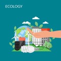 Ecology concept vector flat style design illustration Royalty Free Stock Photo