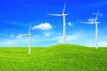 Ecology concept. Windmills. Renewable energy sources