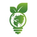 Ecology concept,the world is in the energy saving light bulb green,vector illustration Royalty Free Stock Photo