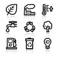 Ecology contour web icons Royalty Free Stock Photo