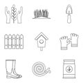 Ecology control icons set, outline style Royalty Free Stock Photo