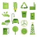 Ecology Decorative Flat Icons Set Royalty Free Stock Photo