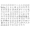 Ecology Doodle vector icon set. Drawing sketch illustration hand drawn line eps10