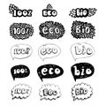 Ecology doodles icon set Royalty Free Stock Photo