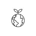 ecology, earth day, sprout, green earth icon. Element of mother earth day icon. Thin line icon for website design and development