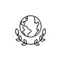 ecology, earth day, wreath, globe icon. Element of mother earth day icon. Thin line icon for website design and development, app